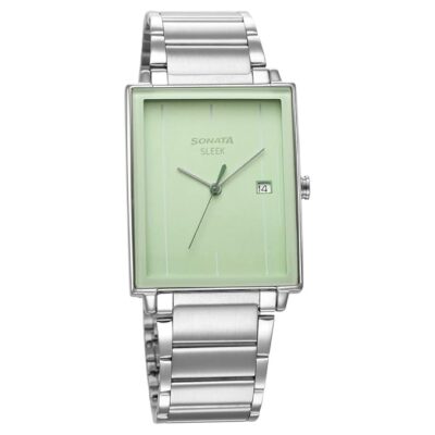Sonata Sleek Green Dial Analog with Date Watch for Men-NS7148SM01