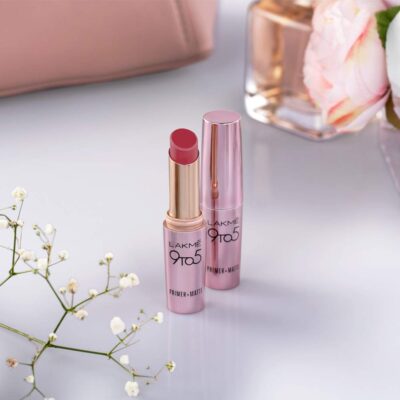 Lakme 9 to 5 Primer + Matte Lip Color, MP7 Rosy Sunday, 3.6 g