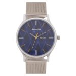 Sonata Knot Blue Dial Stainless Steel Strap Analog Watch for Men-NR77105SM04