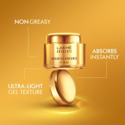 LAKMÉ Argan Oil Radiance Oil-in-Gel | Moisturizer For Dry Skin | Face Serum | 50 g