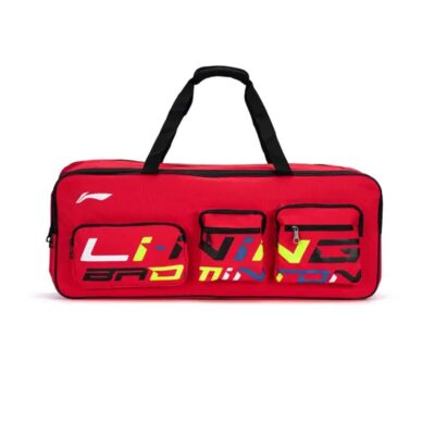 Li-Ning Badminton Kit Bag| Badminton Kitbag | Spacious Compartments | Easy - Access Compartments |Unisex - Men, Boys, Girls, Women | Red