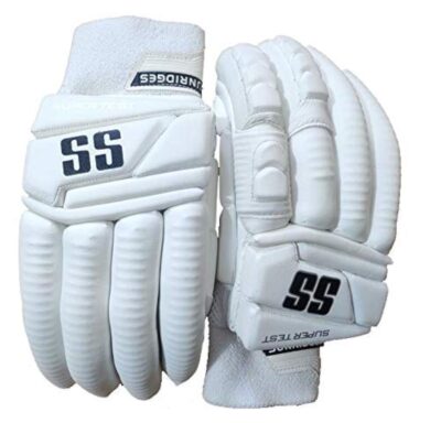 SS Super Test Cricket Batting Gloves – Men’s Right Hand | Top-Line Real Leather Gloves with Sweat-Absorbing Grip