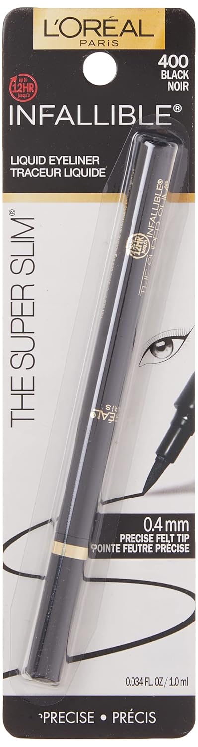 LOREAL PARIS Infallible Super Slim Liquid Matte Eyeliner, Black, 0.034 Oz.