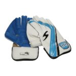 SS Academy Wicket Keeping Gloves, Boy's (White/Blue)