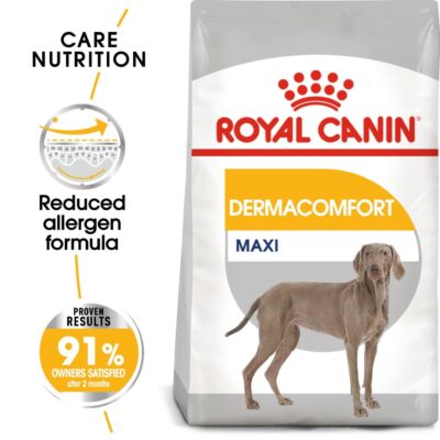 Royal Canin Derma Comfort Maxi Adult Dog Food, 3 Kg, with Reduced Allergen Formula, Helpful for Dogs Prone to Skin Irritation & Itching, Proven Results in 2 Months,Pellet
