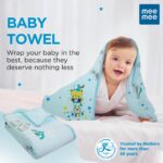 Mee Mee Micro Fiber Baby Bath Towel for New Born | Wash Cloth, Quick Absorbent, Extra Soft Cotton Towels for Kids/Toddlers/Infants/Babies, Pack of 1(Blue) 70X110 CM