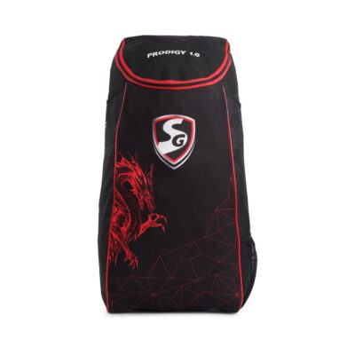 SG Prodigy 1.0 Cricket Duffle Kitbag, Large Size, Black and Red, Dragon Design