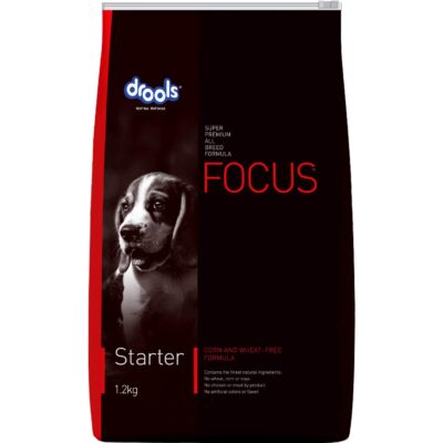 Drools Focus Starter Super Premium Dry Dog Food, Chicken Flavour, 1.2kg