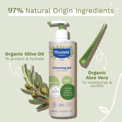 Mustela Organic Cleansing Gel 400ml - Gentle and Safe Baby Wash