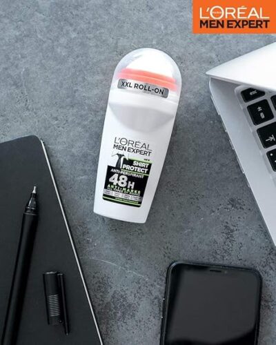 Loreal Paris Men's Expert Shirt Protect Refreshing Kick Fragrance Roll On, 50Ml/1.7Oz
