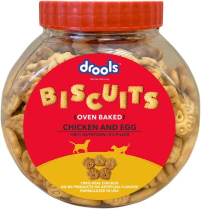 Drools Dog Treat Biscuits, Chicken and Egg Flavor 400g Pack, All Life Stages