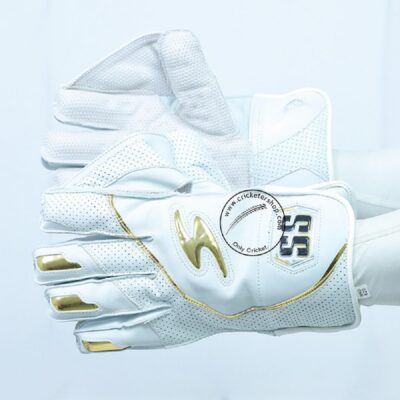 SS Reserve Edition Wicket Keeping Gloves – Adult Size | White | Superior Grip & Protection | Fully Leather Lined