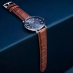 Sonata Poze Quartz Analog Blue Dial Leather Strap Watch for Men