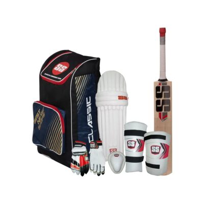 SS Complete Full Leather Ball Cricket Kit Junior Kids Boys 9-11 Year Boy