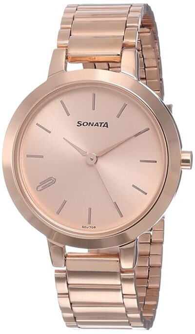 Sonata Play Analog Rose Gold Dial Women's Watch-NN8141WM01/NP8141WM01