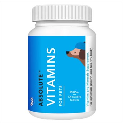 Drools Absolute Dog Supplement Tablet, Vitamin Falvour 400g 110 Pieces Jar