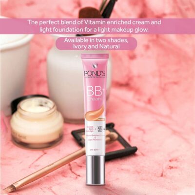POND'S BB+ Cream, Instant Spot Coverage + Light Make-up Glow, Natural 18g