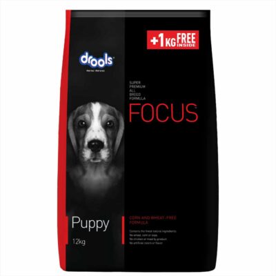 Drools Focus Puppy Super Premium Dry Dog Food, Chicken, 12 kg (+1 kg Free Inside)