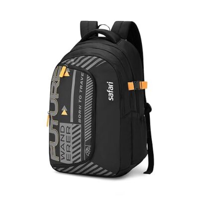Safari Terra 37L Casual Printed Backpack, 3 Compartments, Raincover, Armor Base, Organizer, Bottle Holder, Front Pocket, School Bag for Boys and Girls, College Bag, Office Bag, Travel Bag