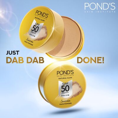 POND'S Sunscreen Face Powder, SPF 50 UVA & UVB with PA+++, 20g, for Sun Protection, Non-Oily & Non-Sticky, no White-Cast, for all Skin Types, Water-Resistant