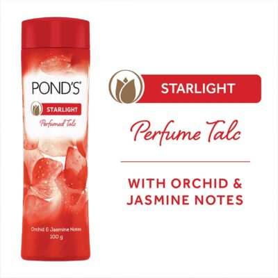 Pond's Starlight Talc Powder | With Talc (Hydrated Magnesium Silicate), Calcium Carbonate, Dipropylene Glycol, Butylphenyl Mehylpropional, Citronellol, Hexyl Cinnamal and Limonene | Pack of 1, 300g