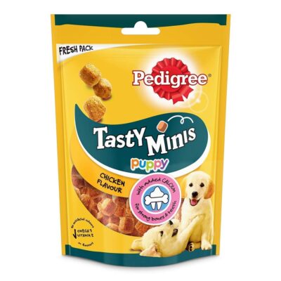 Pedigree Tasty Minis Cubes Puppy Dog Treat, Chicken Flavour - 125g ( Pack of 8 )