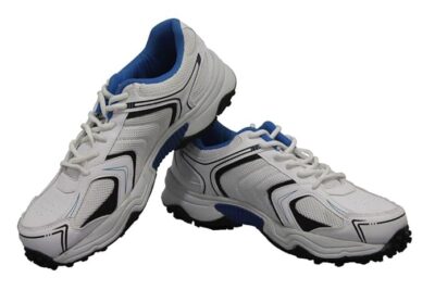 SG Scorer Polyurethane Cricket Shoes, Senior UK 6 (White/Blue)