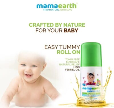 Mamaearth Easy Tummy Roll On for Colic & Gas Relief with Hing & Fennel Oil 40ml (For external use)