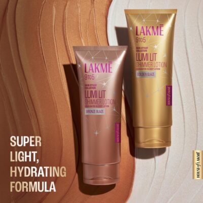 Lakme Lumi Lit Highlighter in Body Lotion with Hyaluronic Acid - Gold, 100g