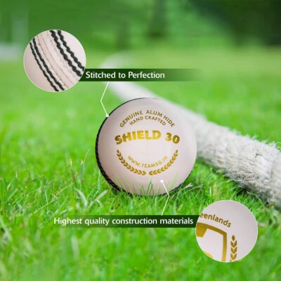 SG Shield 30 Water Proof Cricket Leather Ball (White)