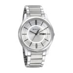 Sonata Quartz Analog with Day and Date Silver Dial Stainless Steel Strap Watch for Men-NS77082SM02W/NT77082SM02W