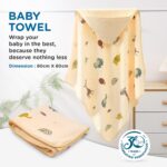 Mee Mee Hooded Baby Bath Towel for New Born | Wash Cloth, Quick Absorbent, Used for Baby Swaddling, Extra Soft Cotton Towel for Kids/Toddlers/Infants/Babies, Pack of 1, (Orange Deer/Elephant) 80X80 CM