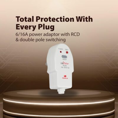Havells Plastic 16A 30mA PRCD Plug Top (White)