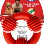 Drools Dog Non-Toxic Rubber Toy for Dogs, Trio Bolt Ring 130g Pack