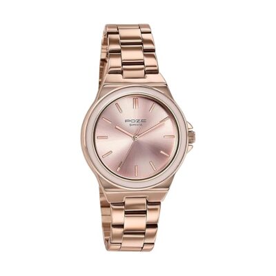 Sonata Golden Hour Quartz Pink Round Dial Women's Watch | Stainless Steel Material | Multi Color Band - SP80121KM01W