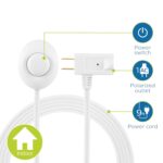 Philips Accessories, White, Philips Plug Foot Switch, 9 Ft Long Cable, One Polarized Outlet, On/Off Switch, Perfect for Holiday/Christmas Indoor Lighting, SPS1036WF/37