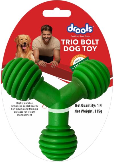 Drools Non-Toxic Rubber Toy for Dogs, Trio Bolt Ring 115g Pack