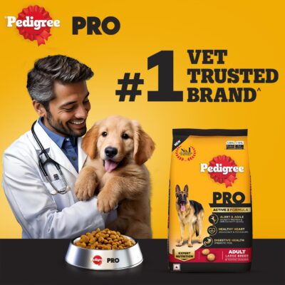 Pedigree PRO Expert Nutrition Active Adult Large Breed Dog (18 Months Onwards) Dry Dog Food, 3kg Pack Flavour : chicken