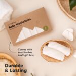 KeaBabies Baby Bamboo Washcloths - Soft Organic Baby Washcloths for Motherhood - Hypoallergenic, Anti Bacterial Towels - White