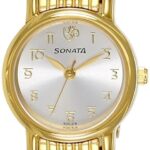 Sonata Quartz Analog Silver Dial Metal Strap Watch for Women-NS8976YM07W