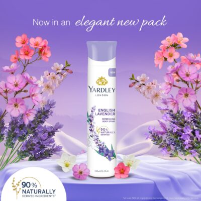 Yardley London English Lavender Refreshing Deodorant Body Spray For Women, 150ml