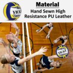 Vicky Nemo Volleyball Exquisite Craft & High Resistant Hand Sewn P.U. Leather Built Ideal Ball for Competition- Blue/Yellow/White