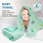 Mee Mee Micro Fiber Baby Bath Towel for New Born | Wash Cloth, Quick Absorbent, Extra Soft Cotton Towels for Kids/Toddlers/Infants/Babies, Pack of 1, Green 70X110 CM