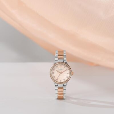 Sonata Bi Metal Breeze Quartz Gold Round Dial Women's Watch | Stainless Steel Material | Multi Color Band - SP80120KM01