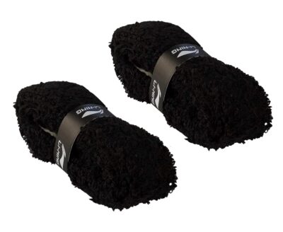 Li-Ning GC001 Cotton Double Layer Towel Grip for Badminton Racquet (Black) Pack of 2