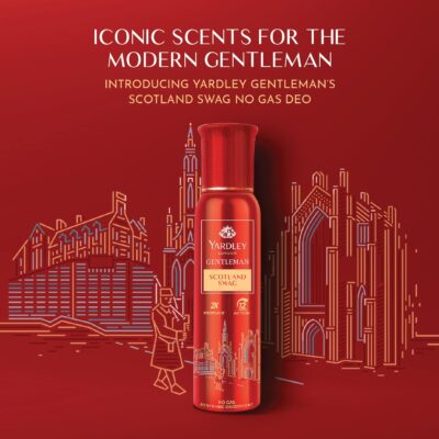 Yardley Gentleman Scotland Swag No Gas Perfumed Deodorant | No Gas Deo for Men | 2X Perfume | 12 Hours Action | 120ml