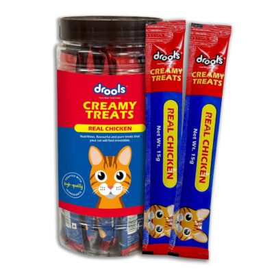 Drools All Life Stages Creamy Cat Treats, Real Chicken, 375 Gm (Pack of 25)