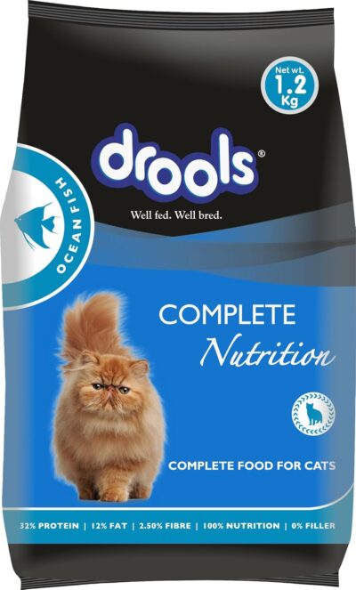 Drools Adult(+1 year) Dry Cat Food, Ocean Fish, 3 kg + 1.2 kg Free