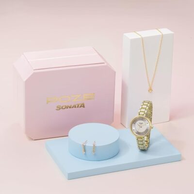 Sonata Poze Analog Quartz White Dial Watch for Women