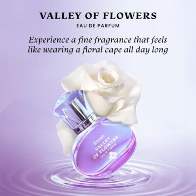 Foxtale Valley of Flowers Eau De Parfum | Long Lasting Floral Perfume | With Notes of Jasmine Sambac, Green Mandarin & Madagascar Vanilla | Luxury Perfume